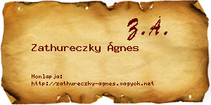 Zathureczky Ágnes névjegykártya