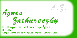 agnes zathureczky business card